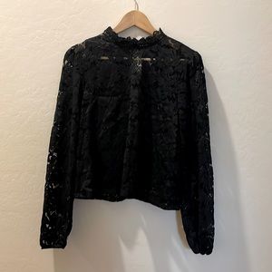 Wild fable black lace top, size large, New With Tags (NWT)